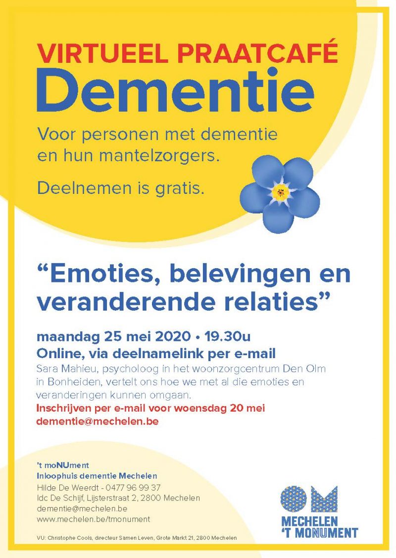 Virtueel Praatcafé Dementie Mechelen Een Onverhoopt Succes - Regionaal ...